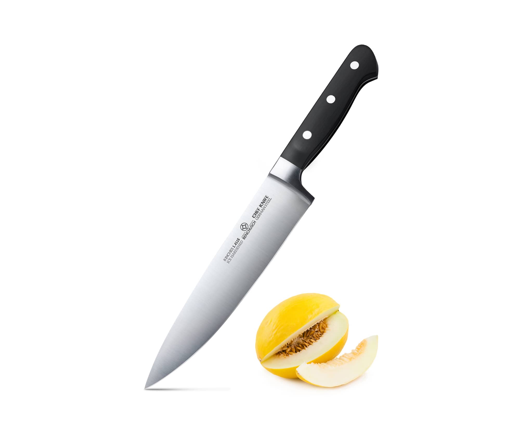 Benchusch Professional 8-Inch Chef Knife - Classic Series - German HC Steel with Full Tang Blade - Multi-Use for Slicing, Dicing, Chopping and Mincing Meat, Fish, Fruits, Vegetables