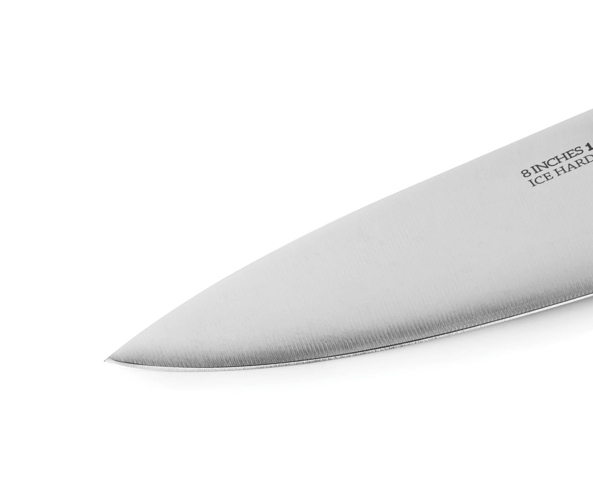 Isolated on the sharp blade crafted to perfection with Professional German Steel of Benchusch Professional 8-Inch Chef Knife