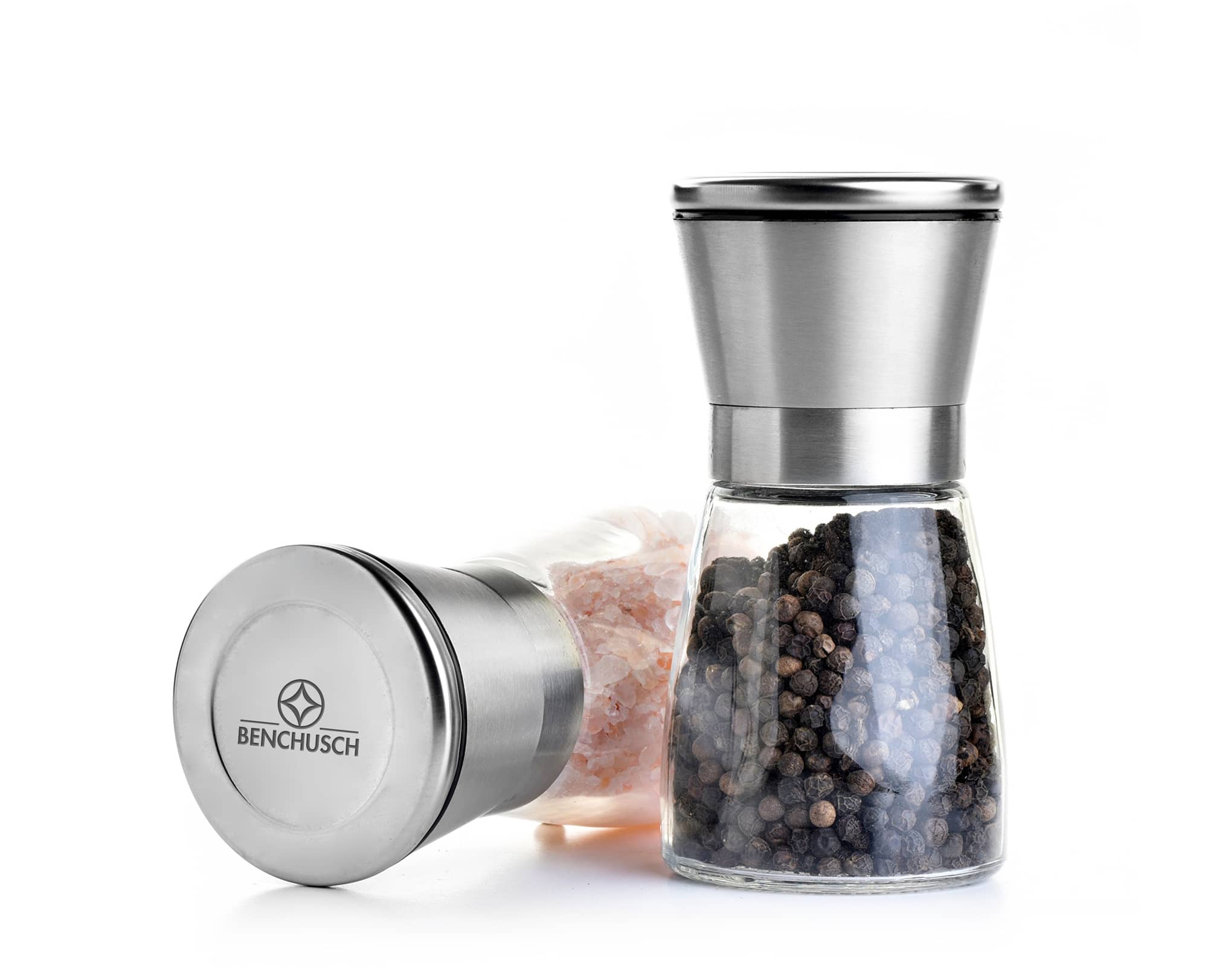 Spice Grinder, Stainless Steel Pepper Grinder Poratble for Chili for Sea  Salt for Black Peppercorn for Spices(Silver large)