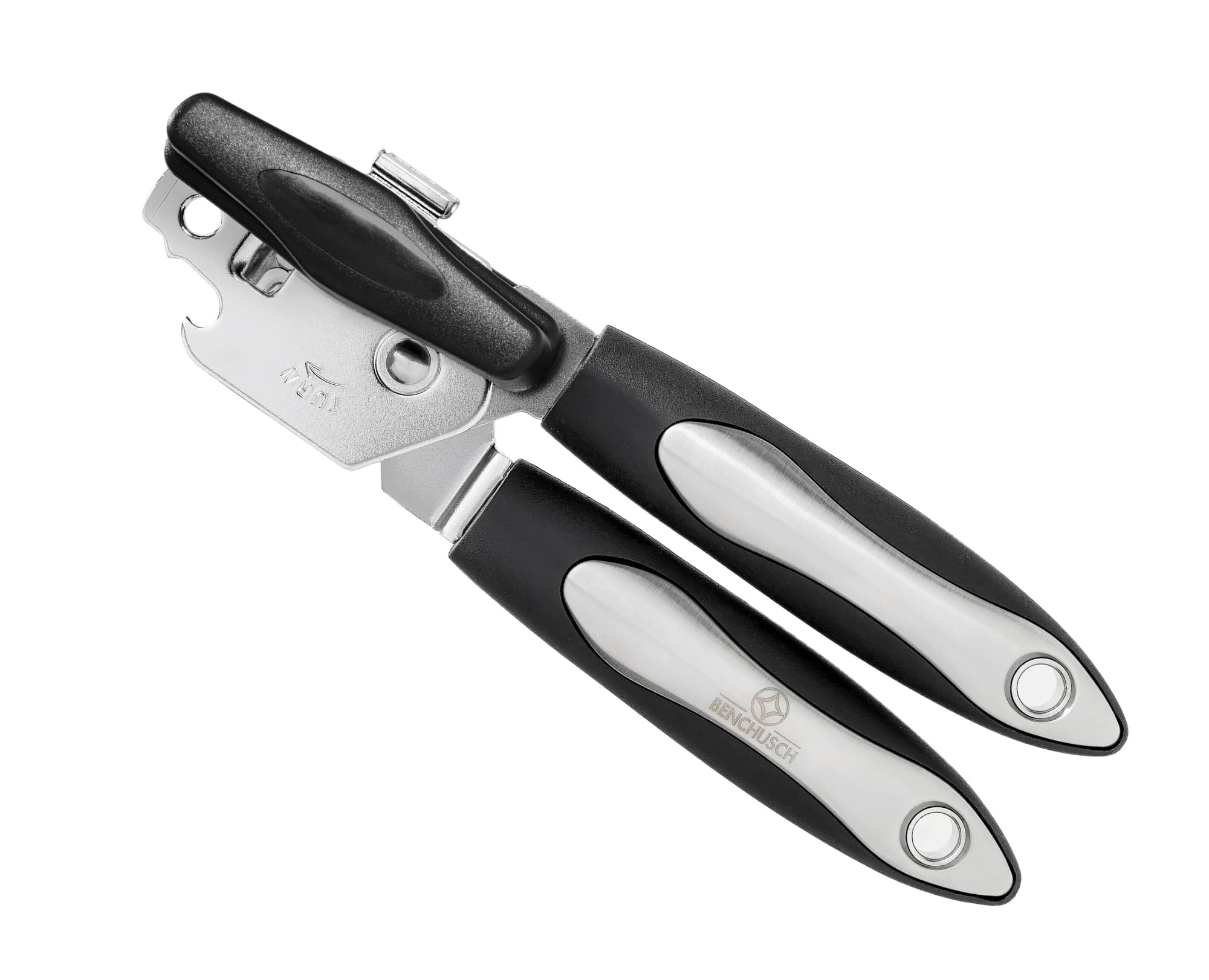 Benchusch Black Magnet Classia Can Opener with Magnet Built-in, Stainless Steel Cutting Wheel