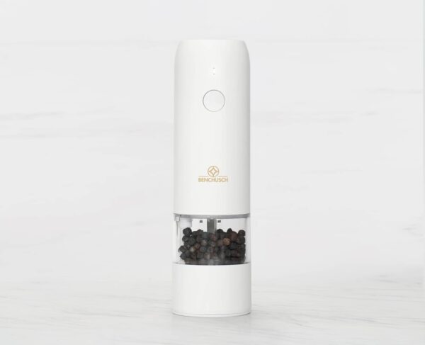 Rechargeable Electric Pepper Grinder, Automatic Gravity Salt Mill with  Adjustable Coarseness, Brushed Stainless Steel, Ceramic Blades and  Refillable